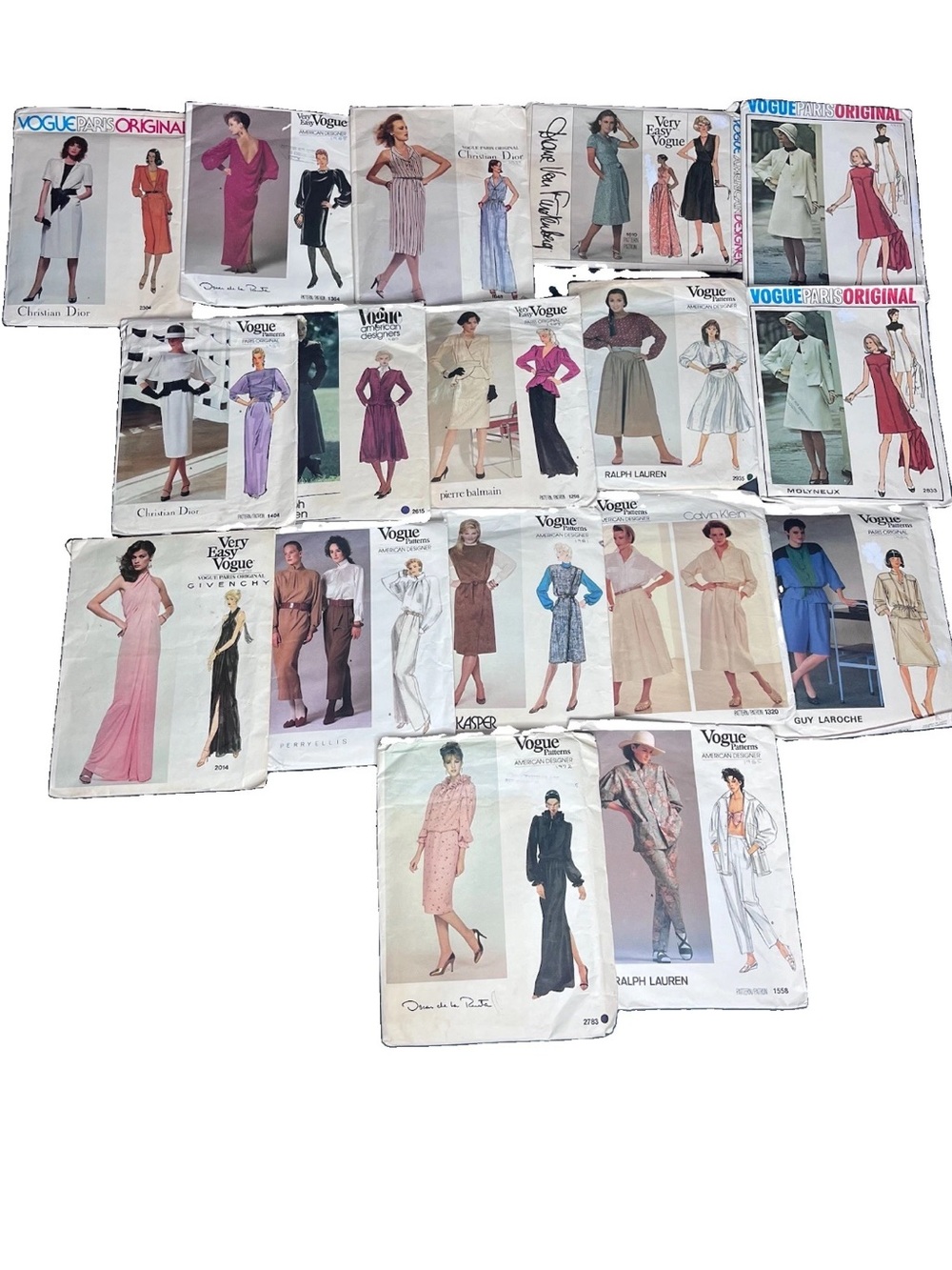 Vintage Vogue Pattern Collage - Multi-Designer Dress Patterns